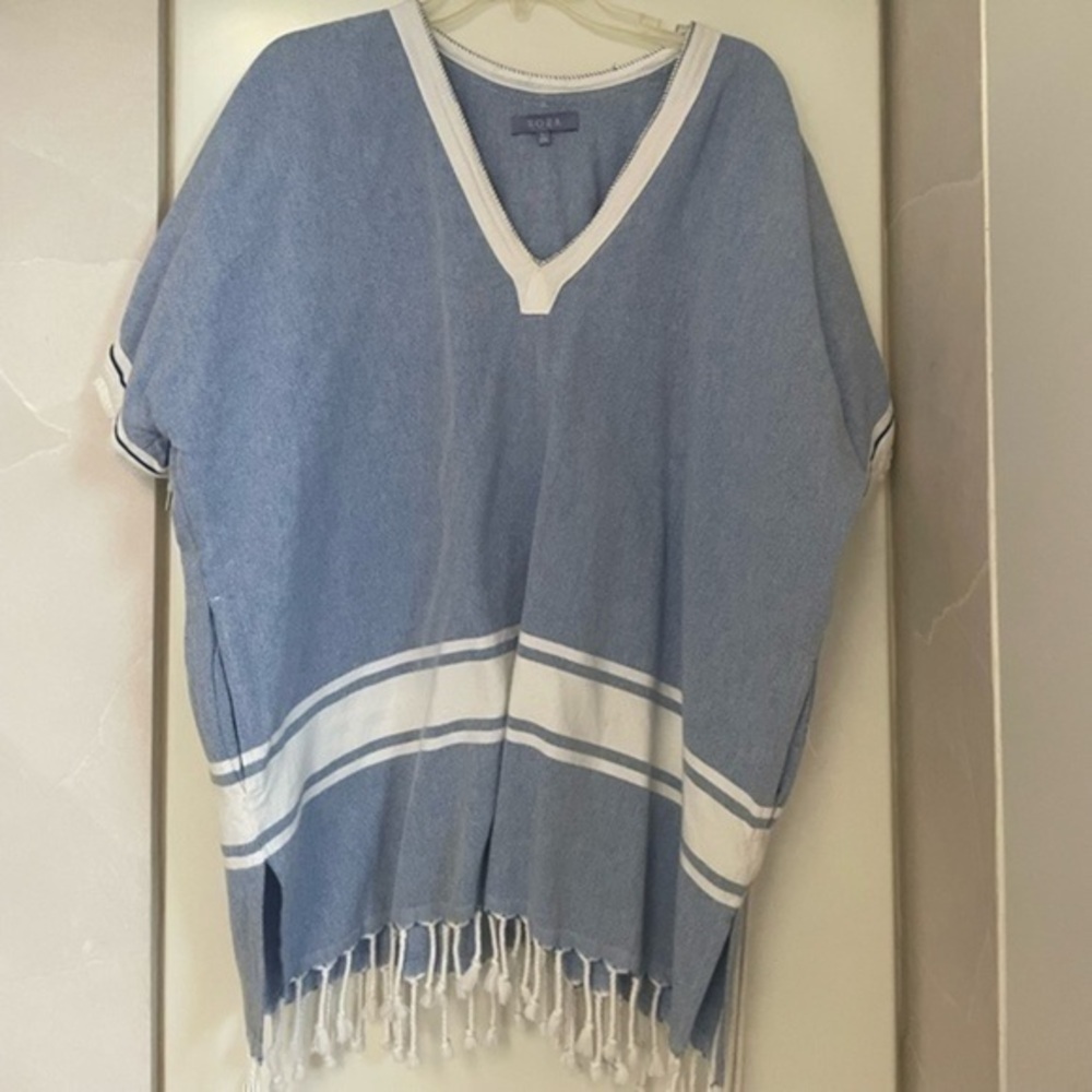 KOZA Melissa Textured Cotton Caftan Tunic Size Large - Picture 2 of 14